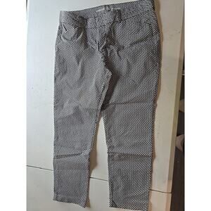 Size 10 Khakis by Gap Women's Slim City‎ Stretch Pants Black & White